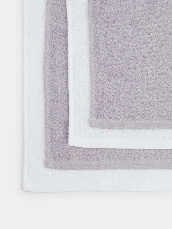 Towel, 30x30 cm, 4 pcs, in a basket, cotton / cellulose, gray / white, Basket towel, image-4