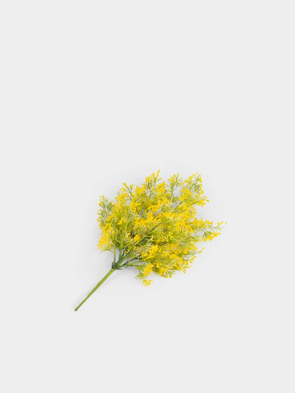 Decorative branch, 43 cm, plastic/paper, Yellow flowers, Flower garden, image-1
