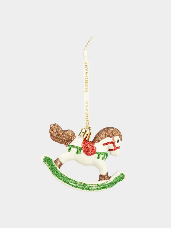 Christmas tree toy set, 8 cm, 3 pcs, plastic, green/red, Christmas attributes, Figure sparkle, image-2