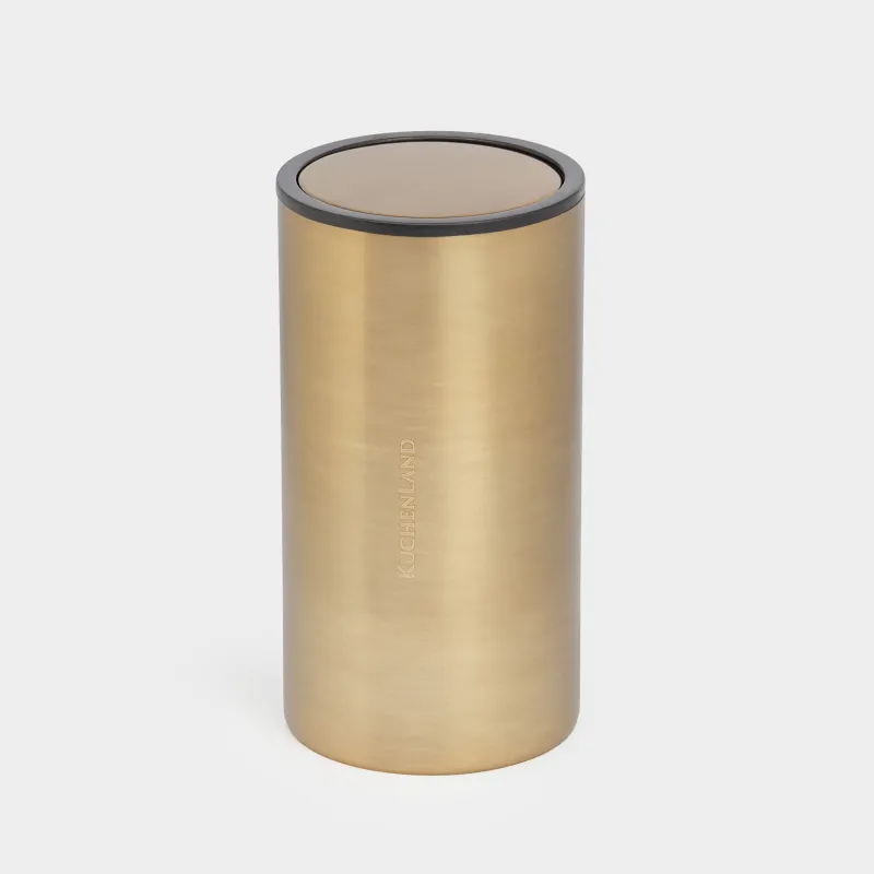 Toothpick container, 10 cm, steel, golden, Classic gold