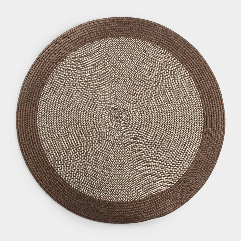 Placemat, 38 cm, polypropylene, round, beige-brown, Circle
