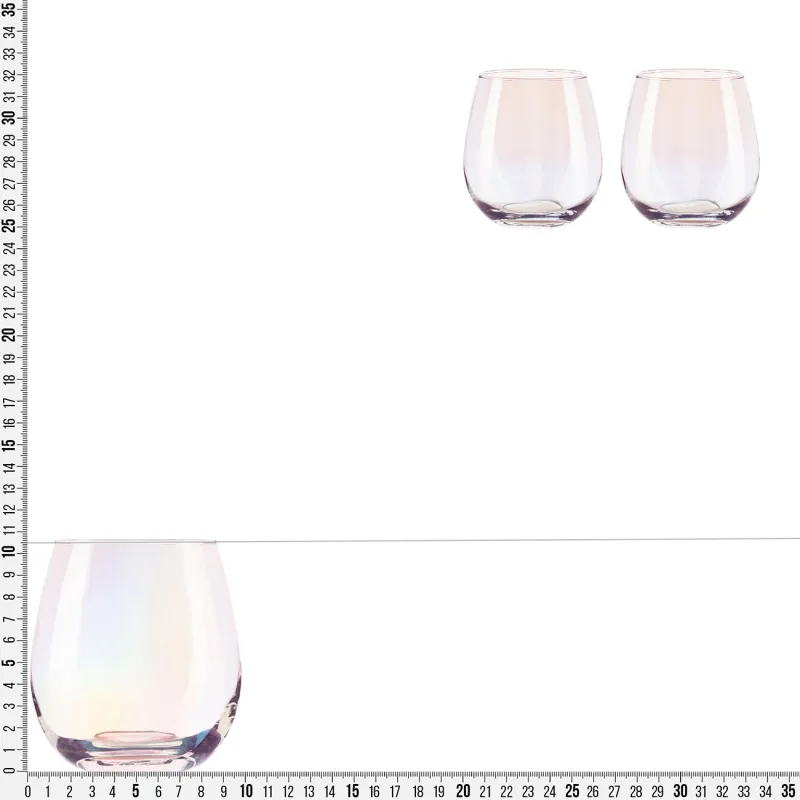 Glass, 10 cm, 460 ml, 2 pcs, glass, mother of pearl, Floyd polar, image-3