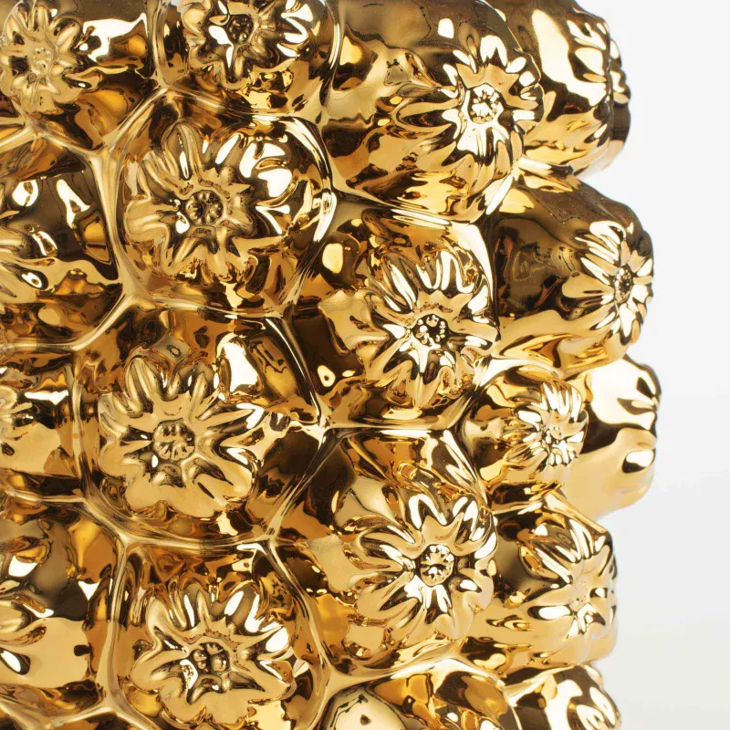 Flower vase, 19 cm, decorative, ceramic, golden, Flowers, Bloome, image-4