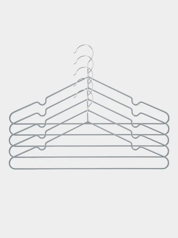 Hanger, 40 cm, 5 pcs, metal coated, gray, Colorful house, image-0