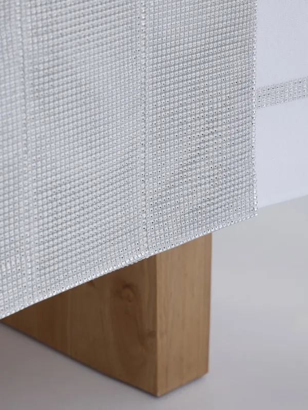 Table runner, 40x160 cm, with rhinestones, polyester / plastic, Silver, Rhinestones, image-6