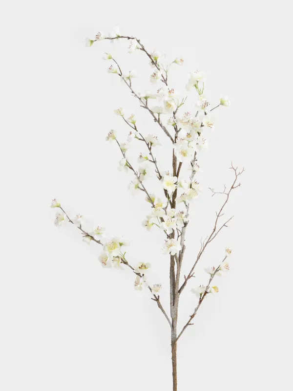 Decorative branch, 1.2 m, plastic / polyester, White Plum Blossom branch, Flower garden, image-1