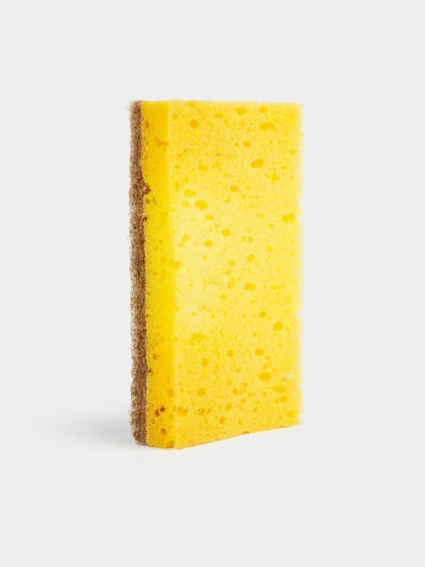 Dish washing sponge, 11x7 cm, 2 pcs, wood fiber/sisal, beige, Green clean, image-6