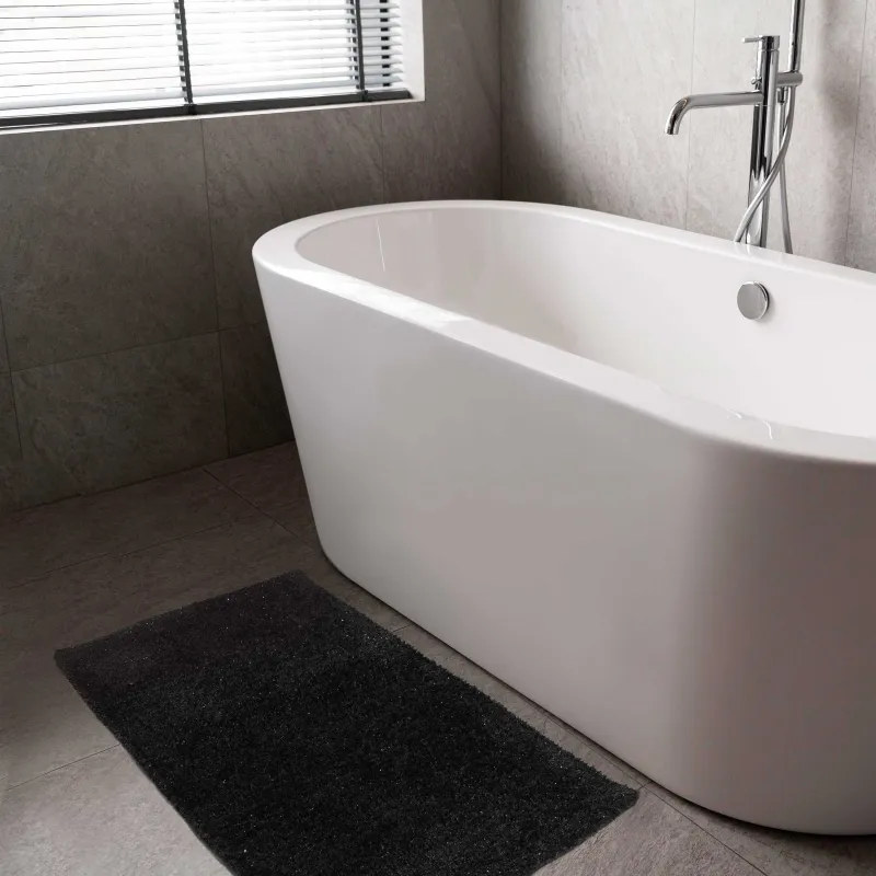 Mat, 50x80 cm, anti-slip, cotton / polyester, black, Gradan, image-4