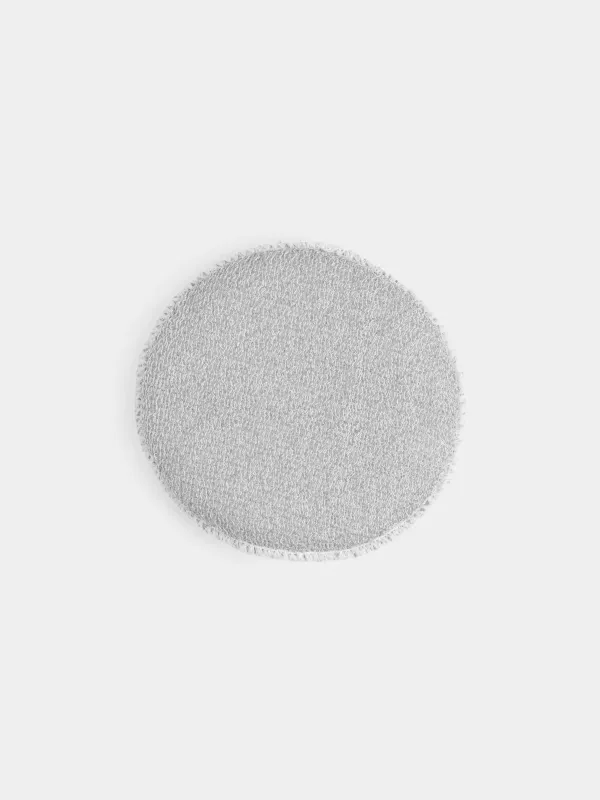 Face and body washcloth, 13 cm, with holder, nylon / cotton, grey, Unique spa, image-2