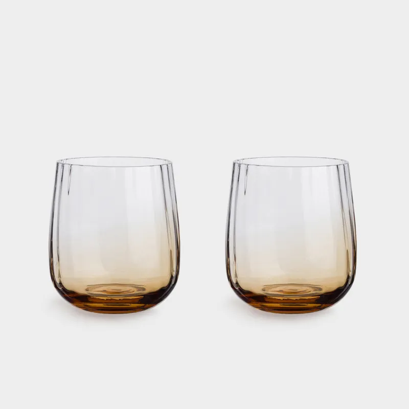 Glass, 10 cm, 460 ml, 2 pcs, glass, brown gradient, Felino