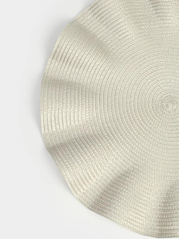 Placemat, 38 cm, polypropylene, round, grey-beige, Wavy edges, Circle wave, image-2