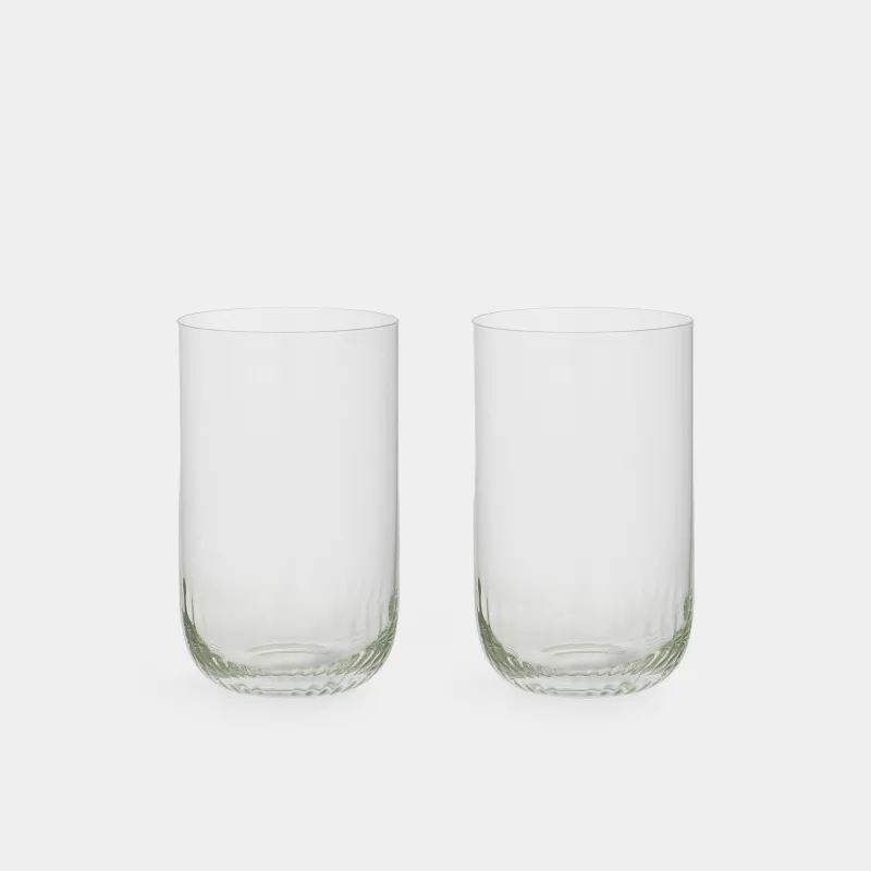 Glass, 12 cm, 460 ml, 2 pcs, crystal glass, green, Rofrano