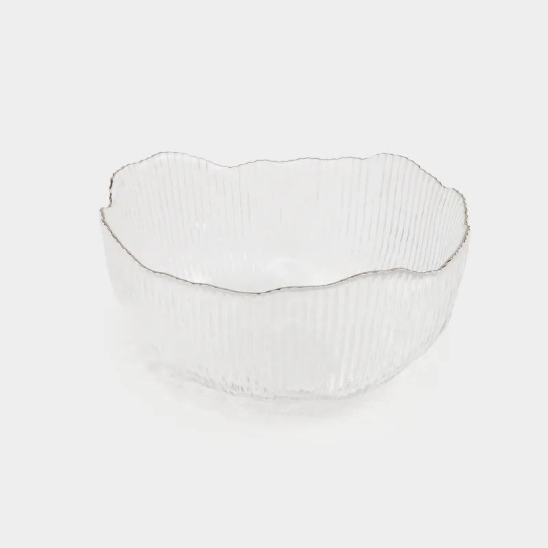 Bowl, 13x6 cm, glass R, with silver edging, Argos silver, image-1