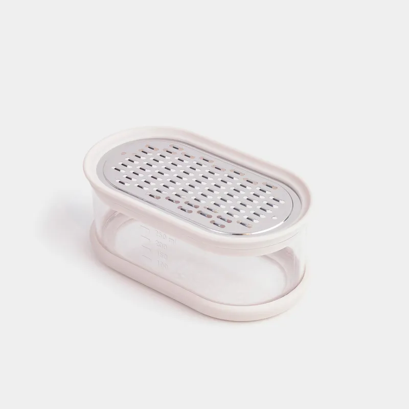Grater, 14x8 cm, with container, steel/plastic, Dairy, Soft kitchen