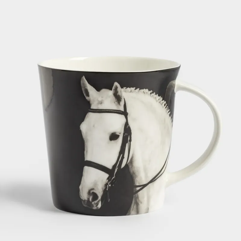Mug, 450 ml, Porcelain F, black, Horse, Horse