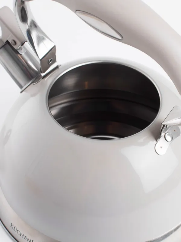 Teapot, 2.7 L, with whistle, steel, grey, Whistle, image-3
