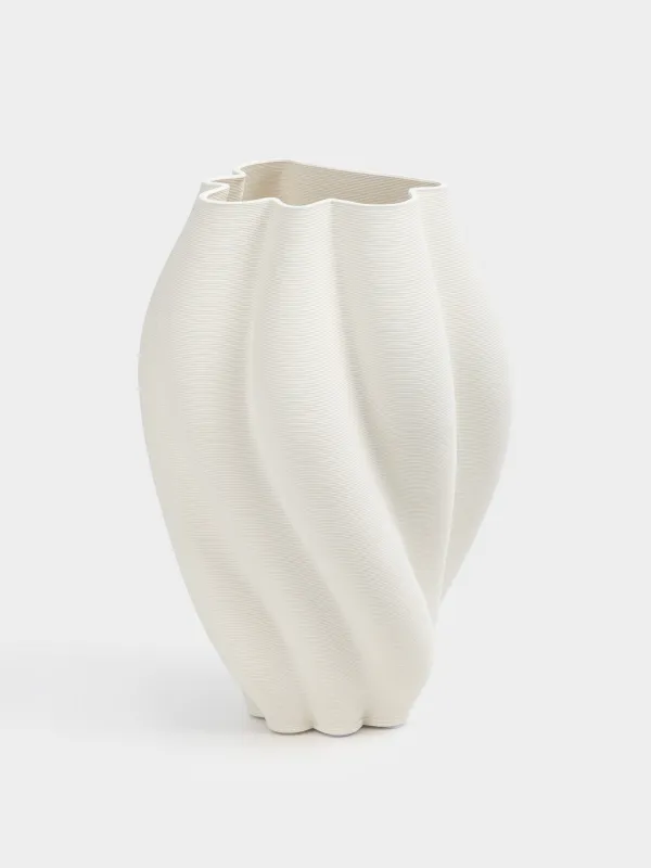 Flower vase, 29 cm, ceramic, white, Flowers, Bloome, image-2