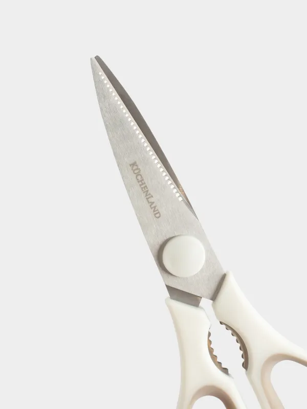 Kitchen scissors, 21 cm, steel/plastic, cream, Soft Kitchen, image-1