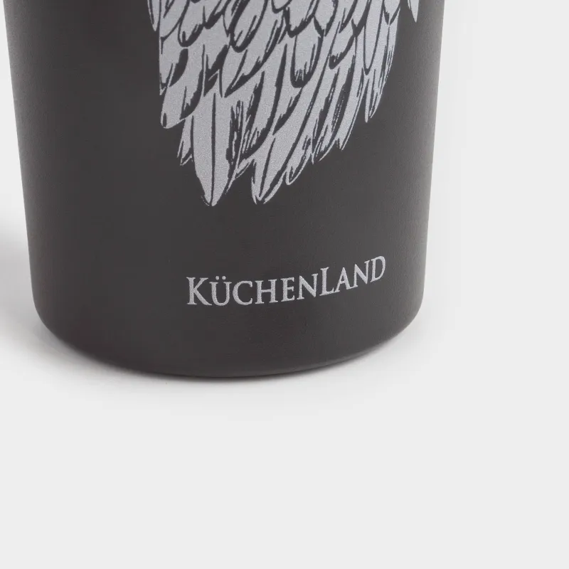Thermo mug, 450 ml, steel / plastic, black, Eagle, Coffee time, image-4
