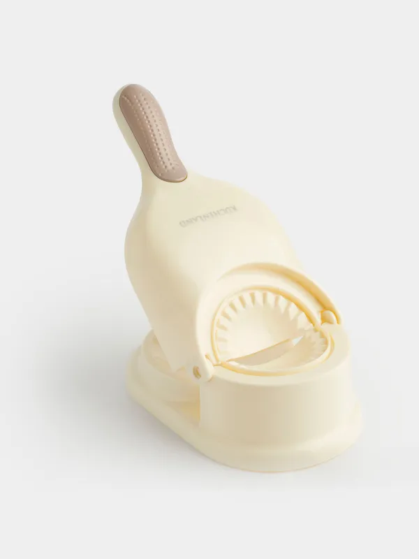 Dumpling mold, 25x10 cm, 2 in 1, with handle, plastic, beige, Bakery, image-3