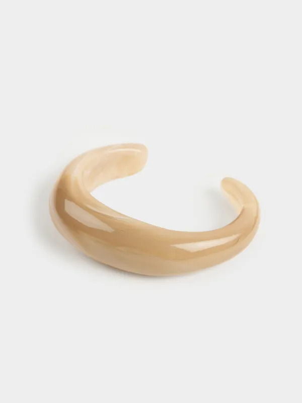 Bracelet, 8 cm, resin, brown, Mineral, image-3