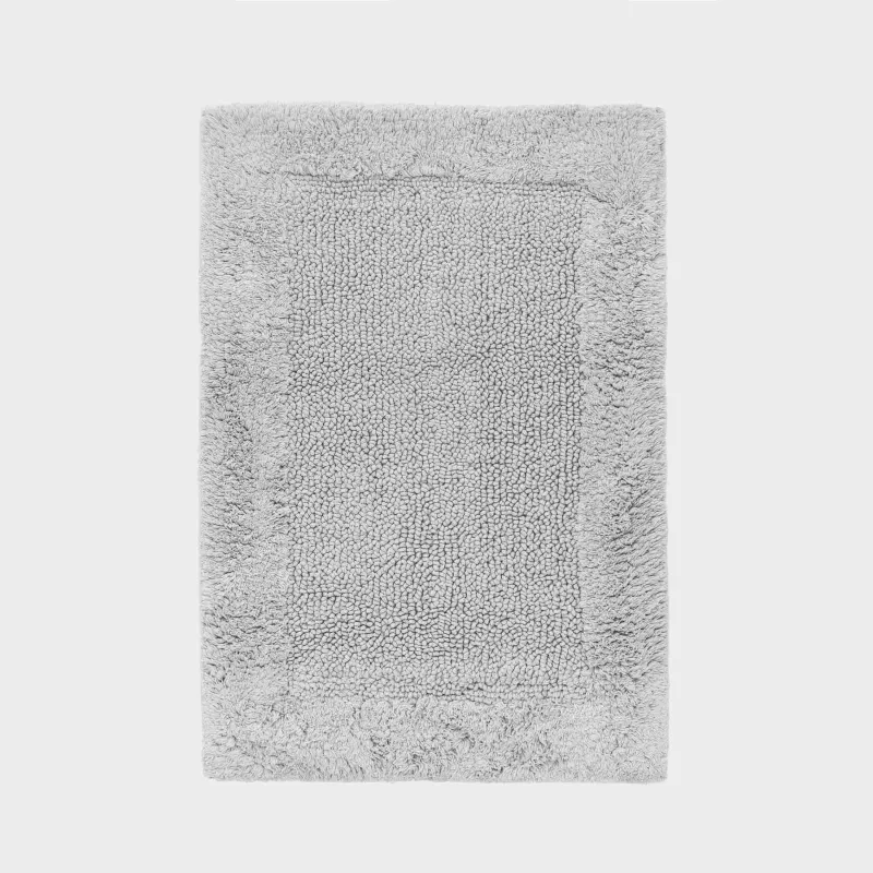 Bathroom mat, 40x60 / 50x80 cm, 2 pcs, Anti-slip, Cotton, Light grey, Metric, image-2