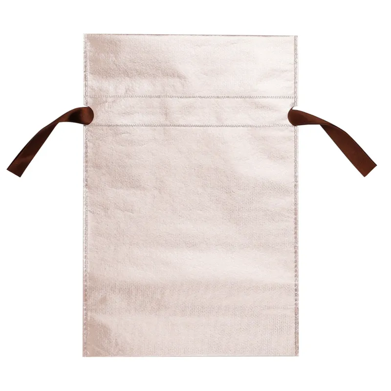 Gift bag, 30x45 cm, with ties, polypropylene, powdery, Champagne glow