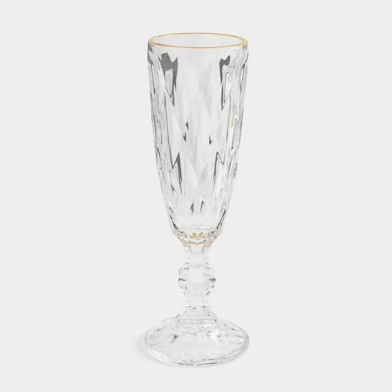 Drinking goblet glass, 170 ml, glass R, with golden edging, Rhomb gold