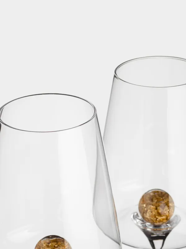 Drinking glass, 350 ml, 2 pcs, Crystal glass, Amber ball, Sorento, image-3