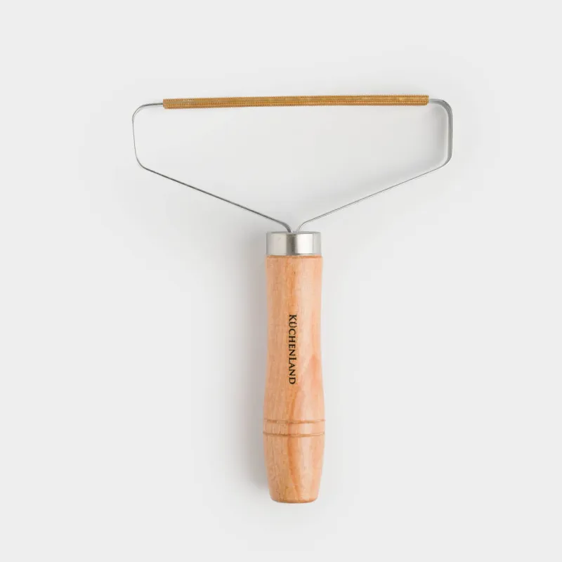 Wool cleaning brush, 16 cm, metal / wood, Black clean