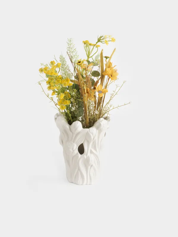 Flower vase, 25 cm, decorative, ceramic, white, Tulips, Tulip, image-3