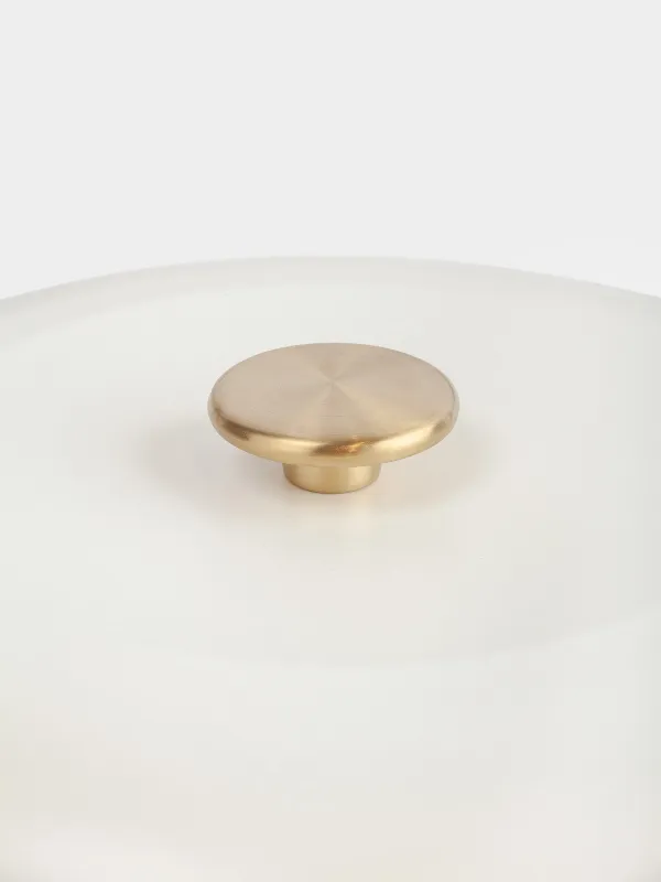 Saucepan, 30 cm, 3.5 l, with lid, cast iron, milky, Light kitchen, image-3