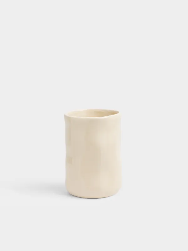 Bathroom tumbler, 11 cm, porcelain tile, milky, Kaolin, image-0