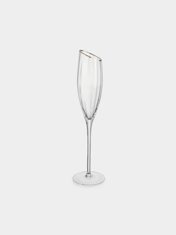 Drinking glass, 180 ml, 2 pcs, glass, with golden edging, Charm R gold, image-4