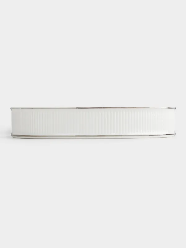 Soap dish, 13x9 cm, porcelain P, oval, white and silver, Antarctica, image-3