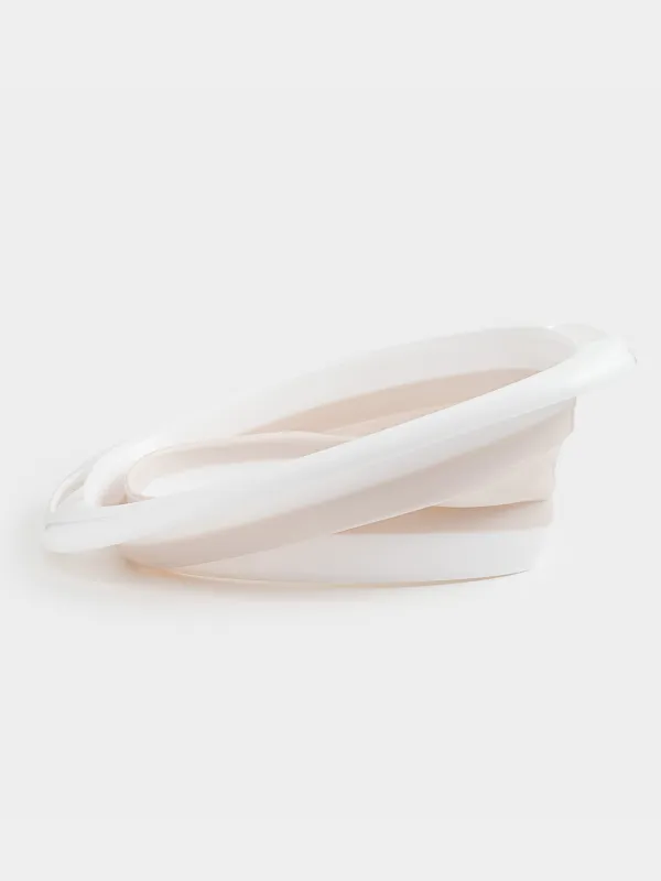 Folding basin, 5 l, ribbed bottom, plastic / rubber, beige-pink, Foldaway, image-3