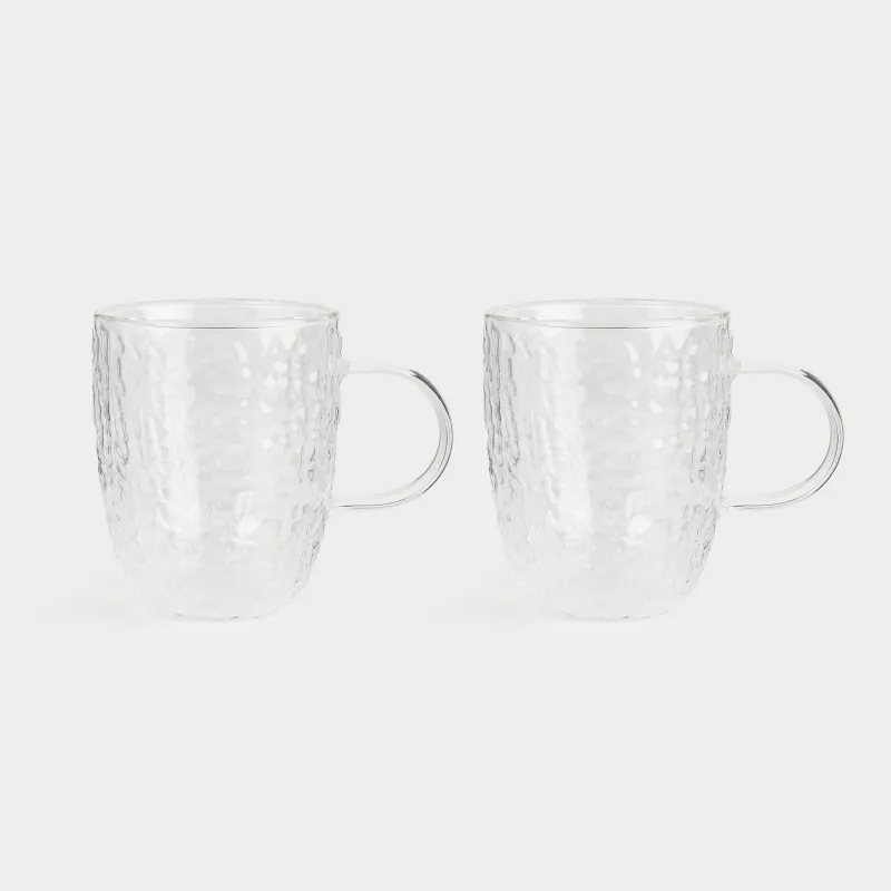 Mug, 400 ml, 2 pcs, glass B, Air ripply, image-1
