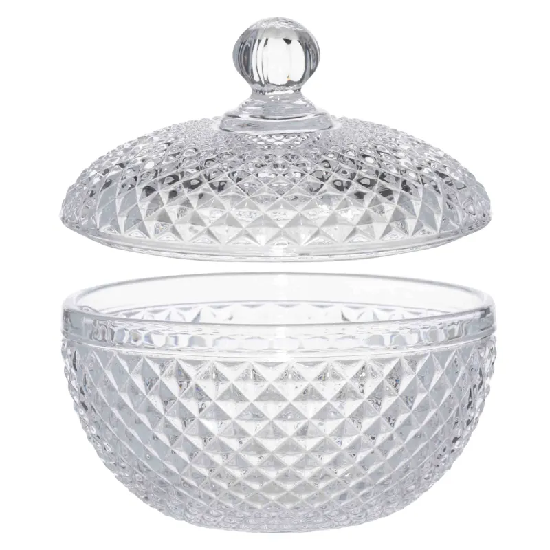 Candy bowl, 12x12 cm, with lid, glass R, Naiad, image-1