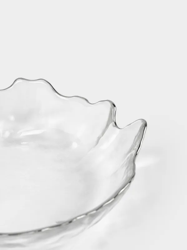 Salad bowl, 19x15cm, ml, glass, with silver edging, Petal, Nautilus silver, image-2