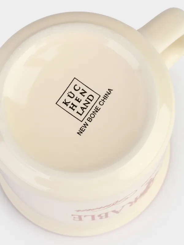 Mug, 430 ml, porcelain N, milky burgundy, Horse, Great horse, image-3