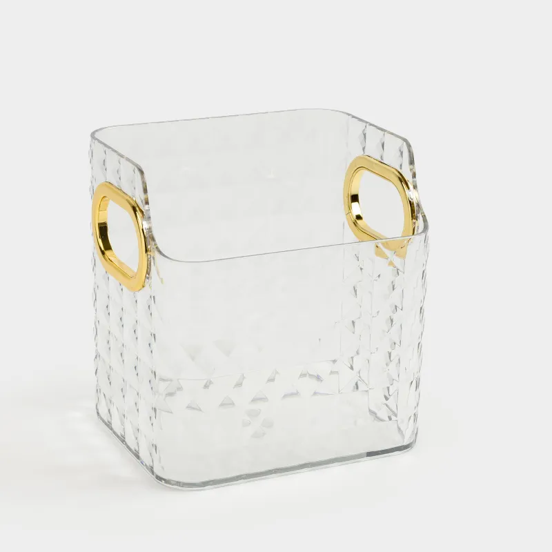 Organizer for cosmetics, 12x12 cm, with gold handles, plastic, Kandy, image-3