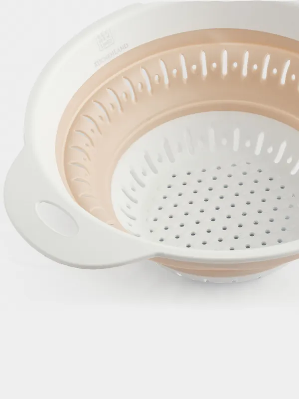 Colander, 20 cm, foldable, plastic / rubber, round, beige, Foldaway, image-2