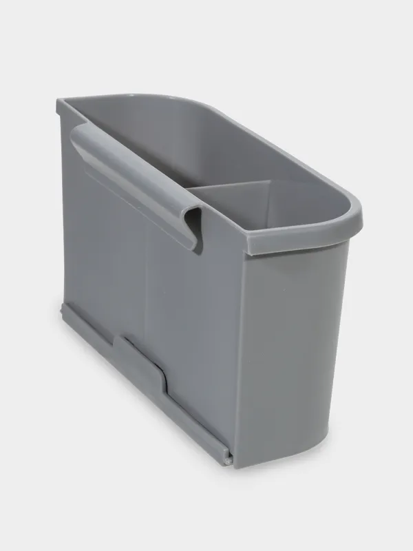 Dish rack, 43x31 cm, with tray, with drain, metal / plastic, light grey, Keepin, image-3