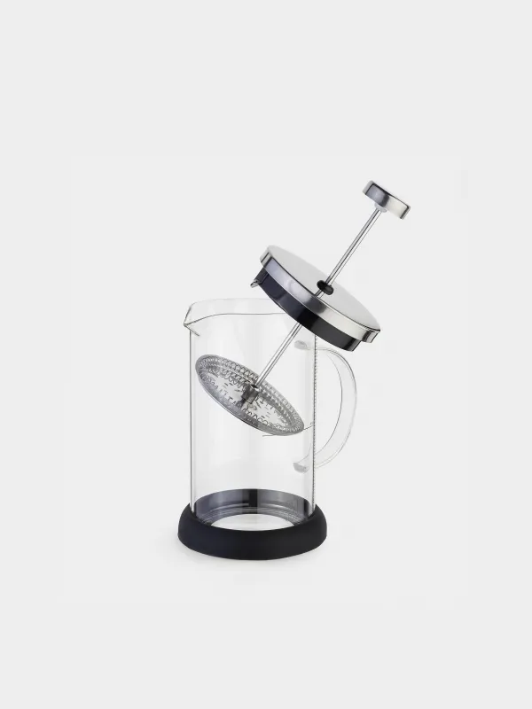 French press, 600 ml, with measuring scale, glass B / steel / plastic, silicone, Comfort, image-5