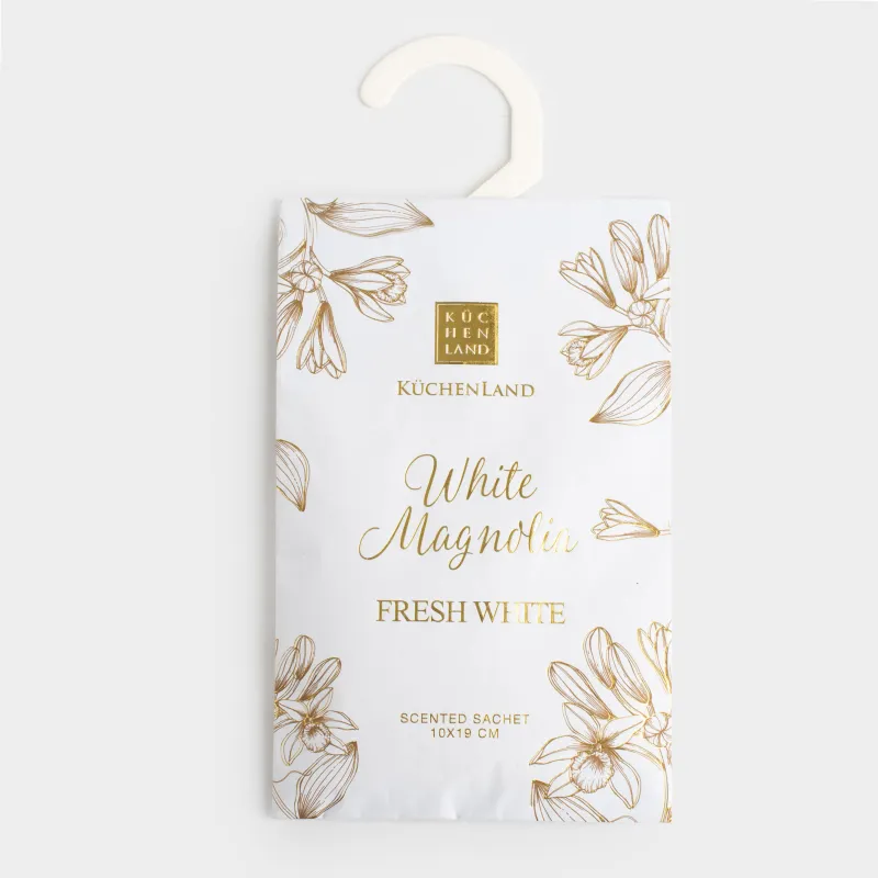 Scented sachet, 10x19 cm, hanging, White Magnolia, Fresh white, image-0
