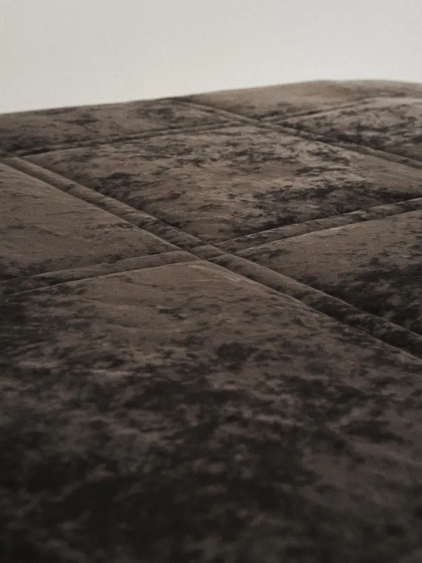 Bedspread, 220x240 cm, quilted, velvet/microfiber, dark brown, Squares, Stitch velvet, image-3