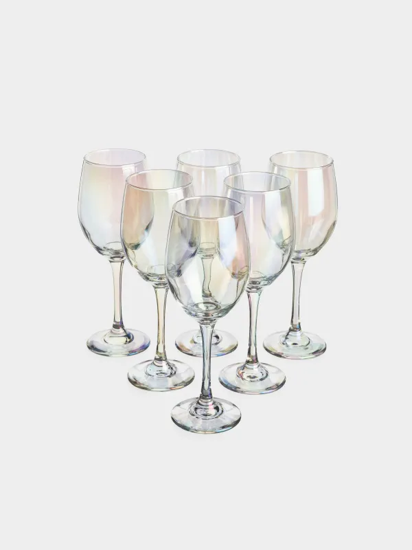 Red wine glass, 420 ml, 6 pcs, glass, mother of pearl, Floyd polar, image-1