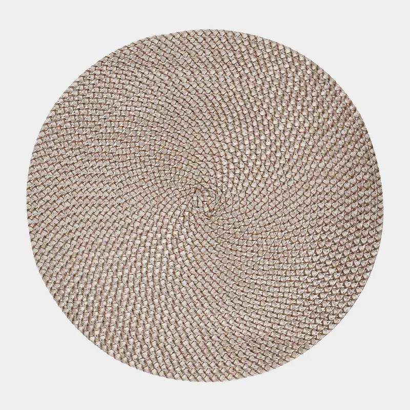 Napkin for appliances, 38 cm, polypropylene/PET, Round, Sand, Circle Braid