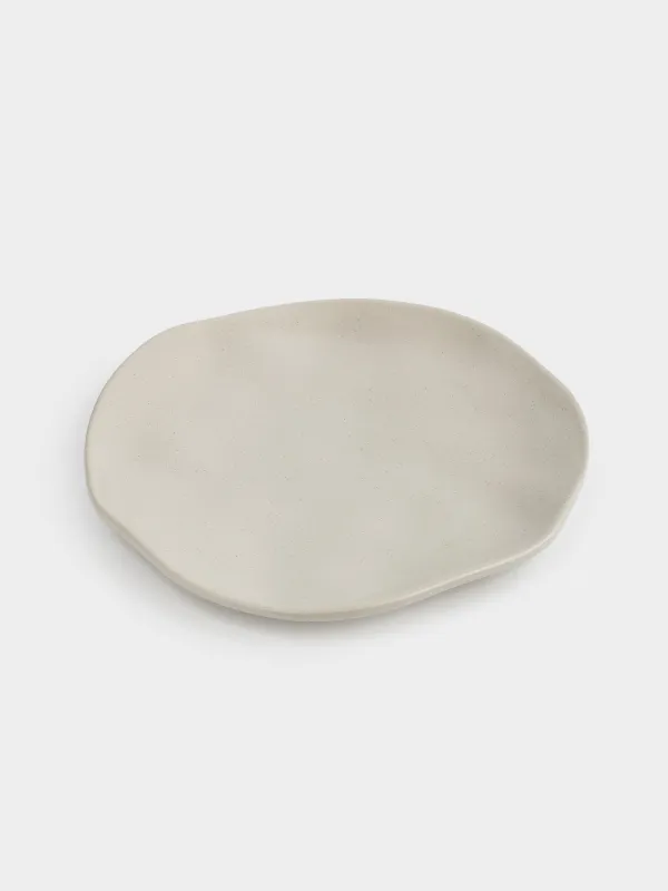 Snack plate, 23 cm, ceramic, beige, Crumpled effect, Crumple creme, image-1