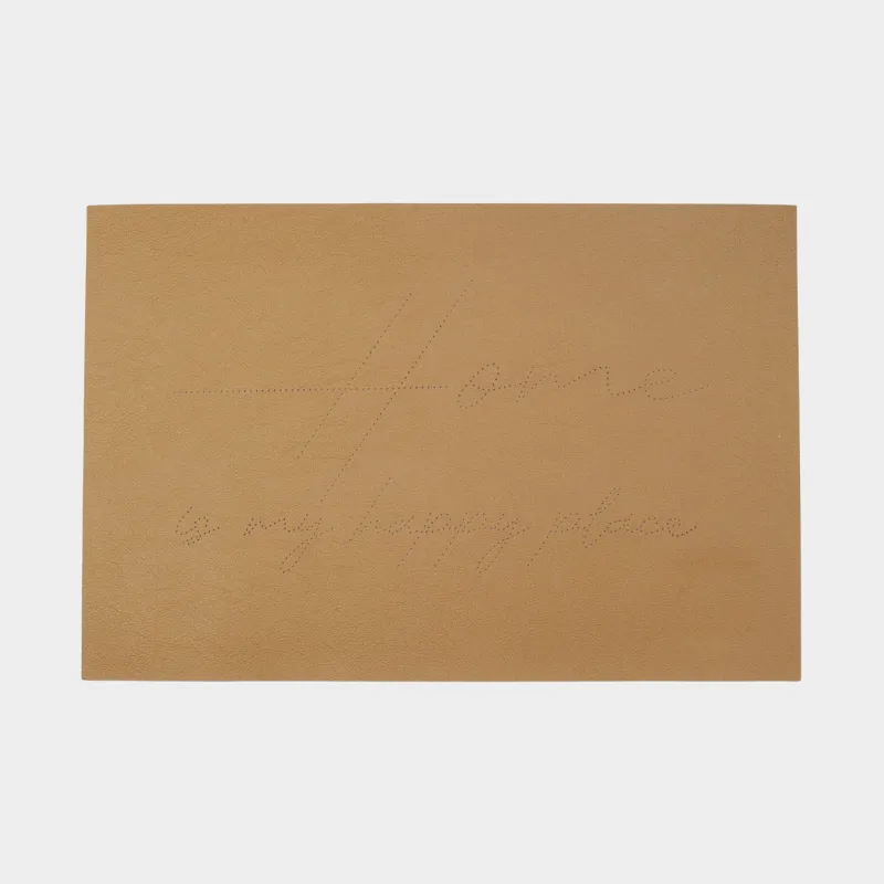 Placemat, 30x45 cm, PVC / polyester, brown, Home is my happy place, Rock